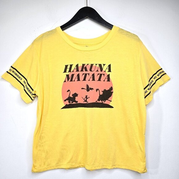 Vintage Disney Lion King Yellow Simba Hakuna Matata Juniors XXL / Women M - Picture 1 of 6